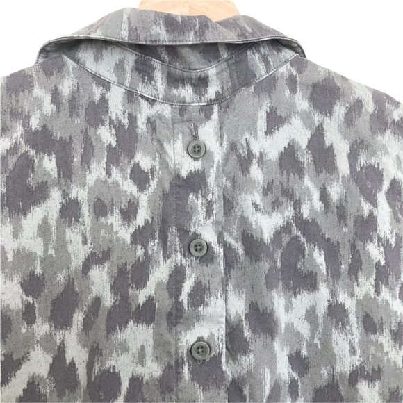 Anthropologie Cloth & Stone Taping Leopard Tank Shirt Sleeveless Gray Camo - Picture 8 of 10